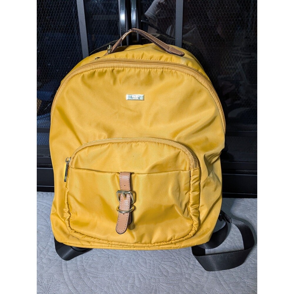 Tutilo New York goldenrod yellow nylon vegan leather backpack Laptop Tablet Ipad
